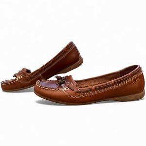 Sebago Women's Brown Oil Waxed Leather Boat Shoe Preppy Classic Moccasins Size 9
